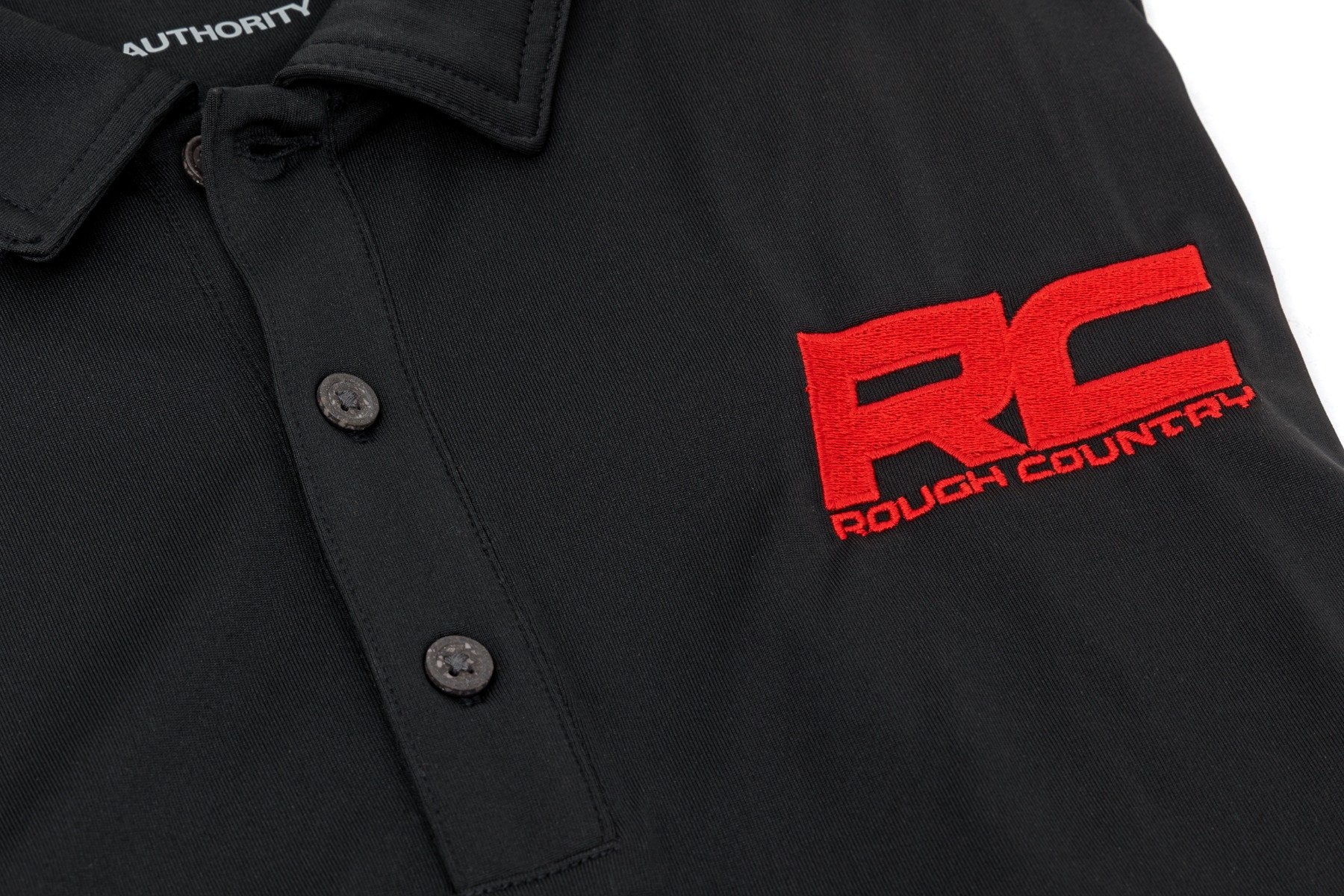 Rough Country Polo Rough Country Logo Black Moisture Wicking Size M 83910