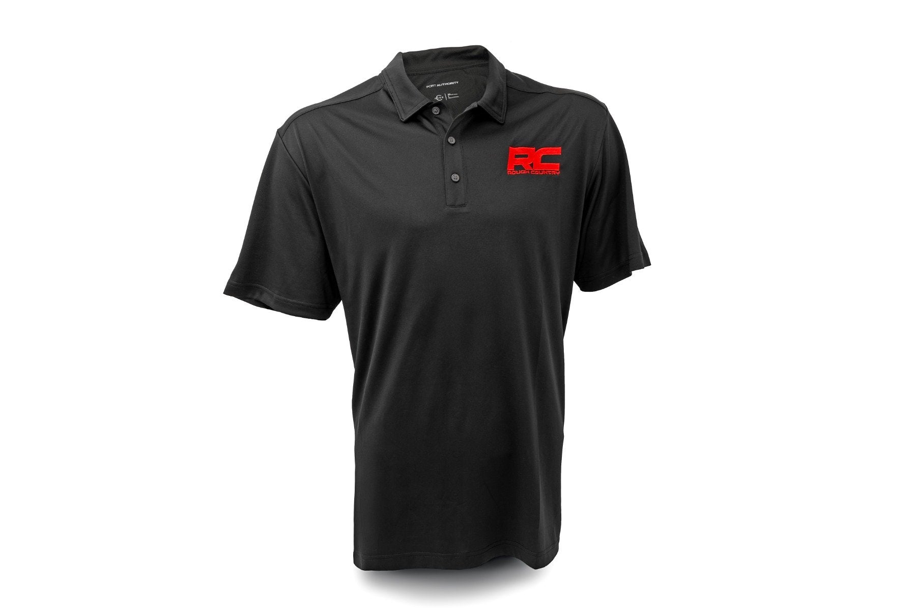 Rough Country Polo Rough Country Logo Black Moisture Wicking Size M 83910