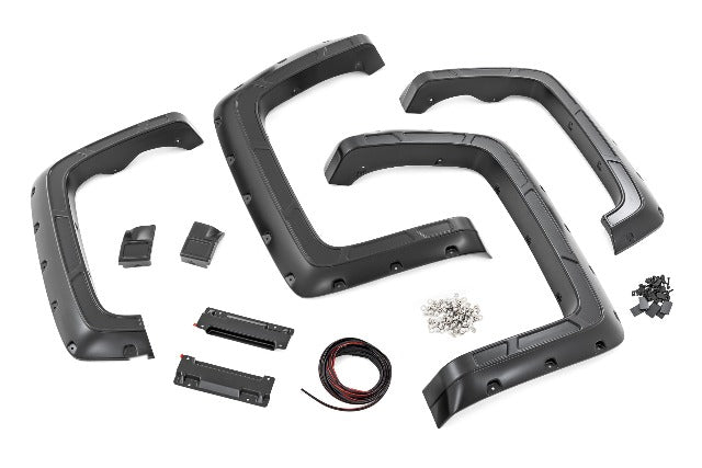 Rough Country Defender Fender Flare Chevy Silverado 1500 19-25 Painted Silver A-C11412-GBA