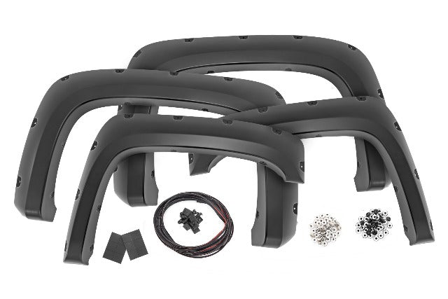 Rough Country Fender Flares Silver Chevy Silverado 1500 07-14 6'6" and 8 Ft Bed F-C10714B-GAN
