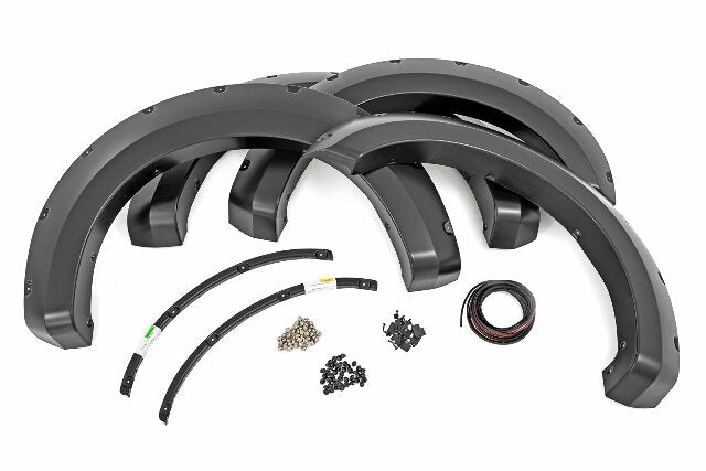 Rough Country Pocket Fender Flares Black For Ford SuperDuty 2017-2022 2wd/4wd F-F21112-UM
