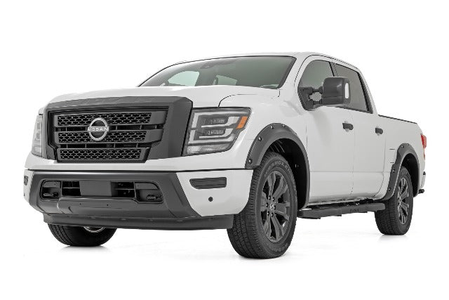 Fender Flares Nissan Titan 17-23 Crew Cab NO Emblem Glos Black -5