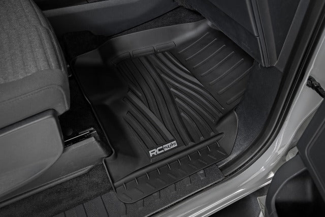 Rough Country Flex-Fit Floor Mats FR & RR for Ford F150/Lightning/Raptor 17-25 FF-51512