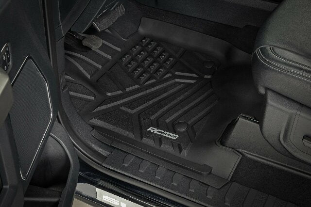 Rough Country Flex-Fit Floor Mats Front for Ford F250/F350 Super Duty 17-25 FF-5171