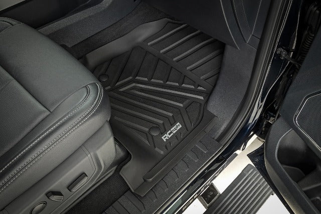 Rough Country Flex-Fit Floor Mats Front for Ford F250/F350 Super Duty 17-25 FF-5171