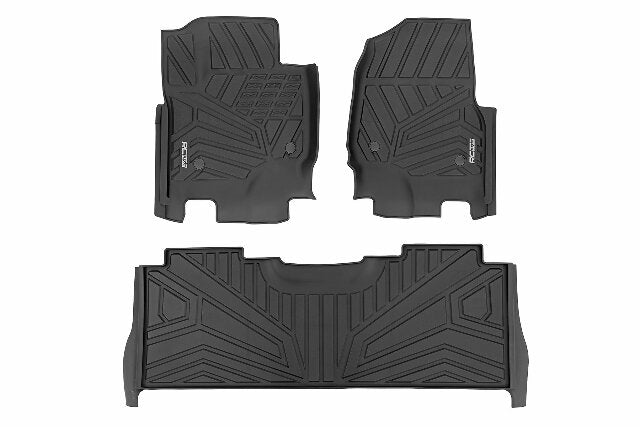 Rough Country Flex-Fit Floor Mats Front & Rear for Ford F250/F350 17-25 -1