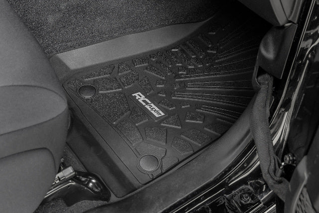 Rough Country Flex Fit Floor Mats FR 4Dr for Jeep Wrangler JLU 4wd 18-24 FF-6011