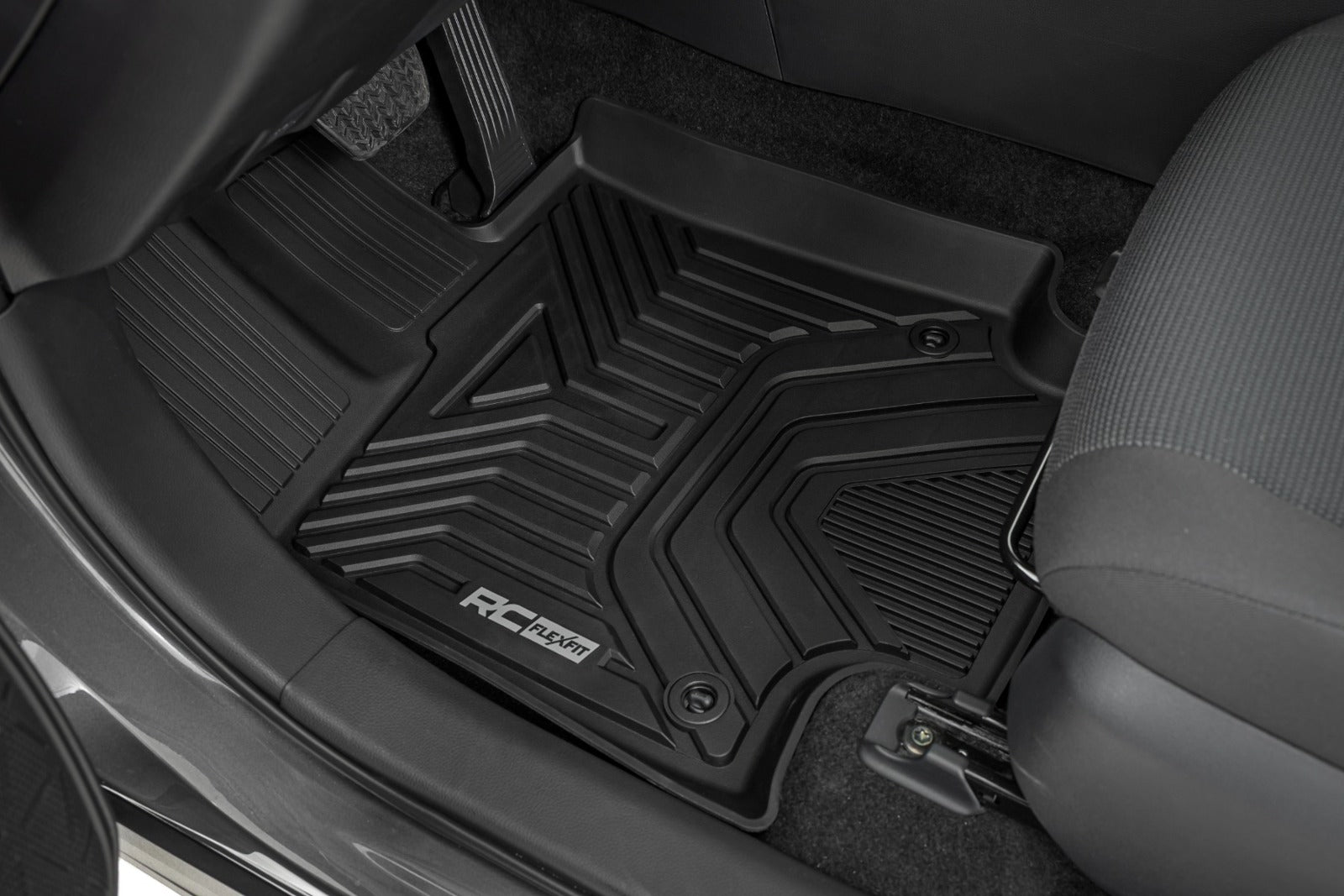 Rough Country Flex-Fit Floor Mats Front & Rear for Toyota RAV4 (2019-2025)