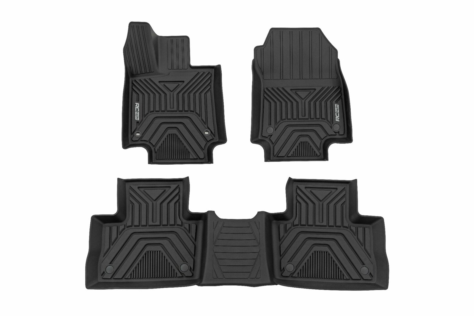 Rough Country Flex-Fit Floor Mats Front & Rear for Toyota RAV4 (2019-2025)