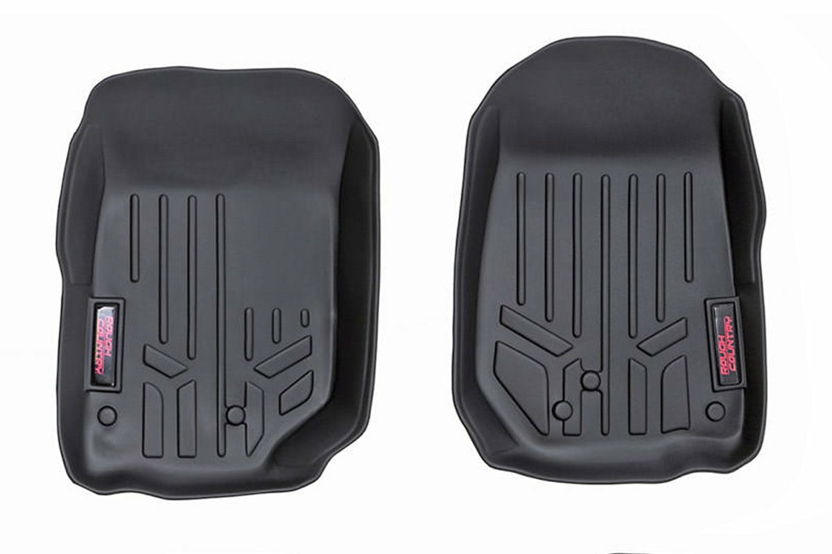 Rough Country Floor Mats | Front | for Jeep Wrangler JK/JKU 4WD 2014-2018