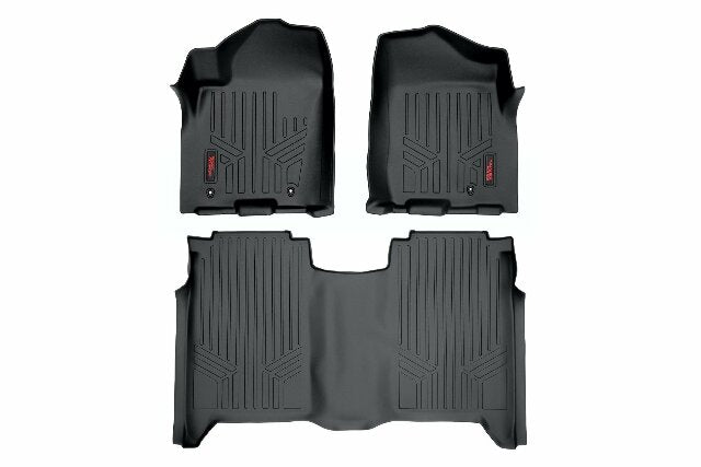Rough Country Heavy Duty Floor Mats Front/Rear 04-15 For Nissan Titan Crew Cab M-81602
