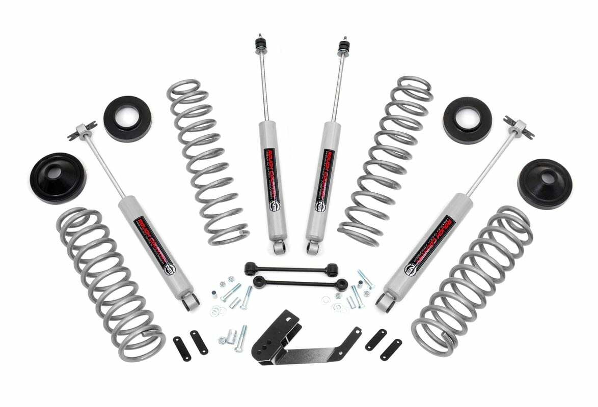 Rough Country 3.25" Lift Kit w/ Shocks For Jeep Wrangler JK 07-18 2-Door -1