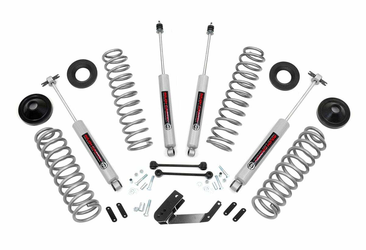 Rough Country 3.25" Lift Kit w/Shocks Jeep Wrangler JKU 07-18 4-Door PERF694