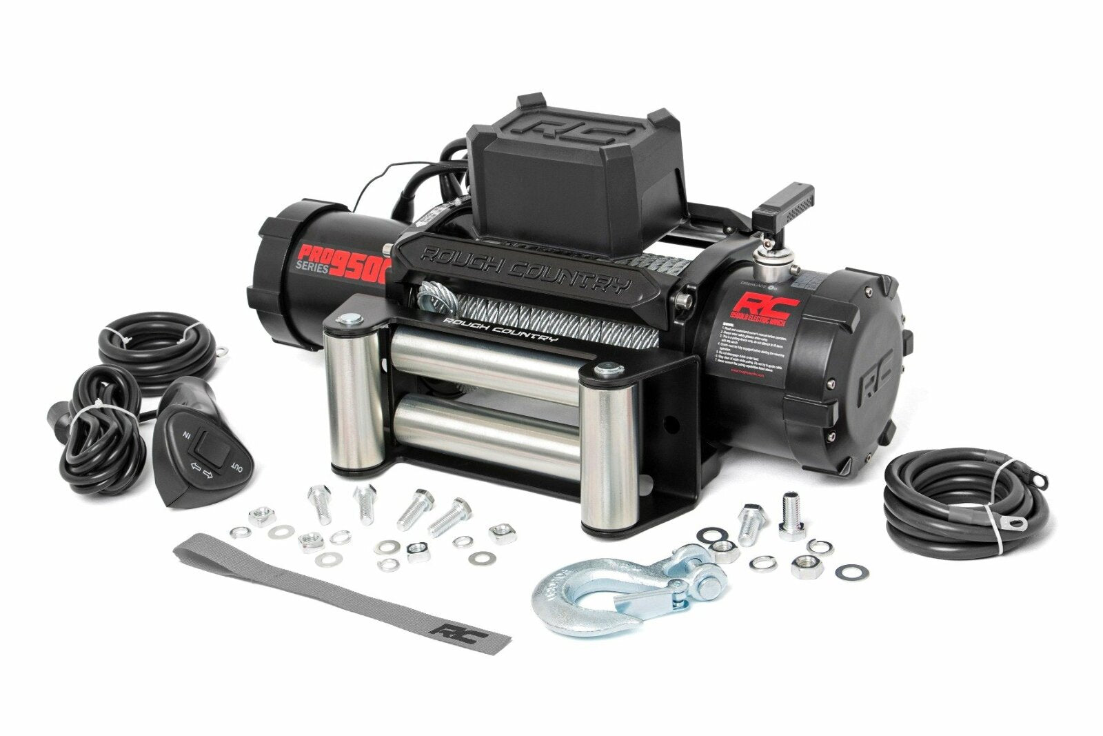 Rough Country 9500lb Pro Series Electric Winch Steel Cable PRO9500