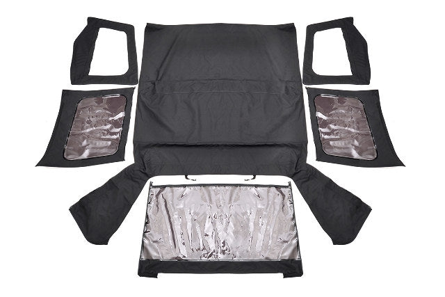 Wrangler YJ Replacement Soft Top Black 87-95-Half Steel Doors -3