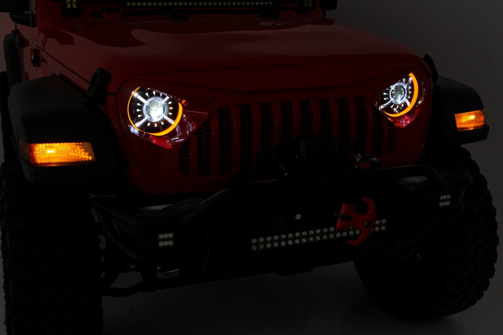 Rough Country 9" DRL Halo LED Headlights for Jeep Gladiator Wrangler 18-26 RCH5300