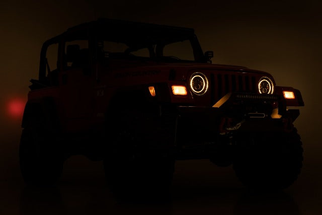 Jeep Wrangler JK 07-18/ TJ 97-06 7" DRL Halo LED Headlights -6