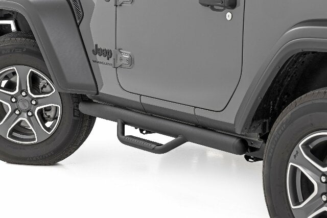 Rough Country Nerf Steps Full Length 2 Door for Jeep Wrangler JL 4wd 18-25 RCJ1846B