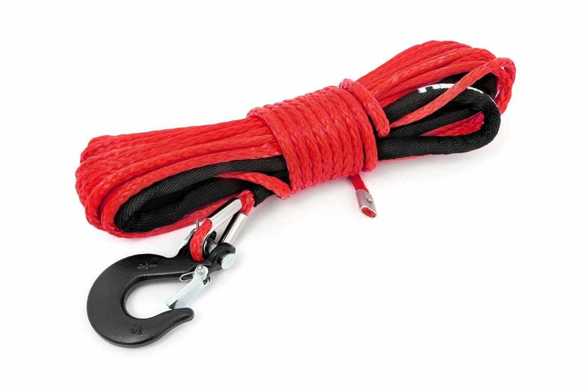 Rough Country Red 1/4in Synthetic Winch Rope UTV, ATV RS161