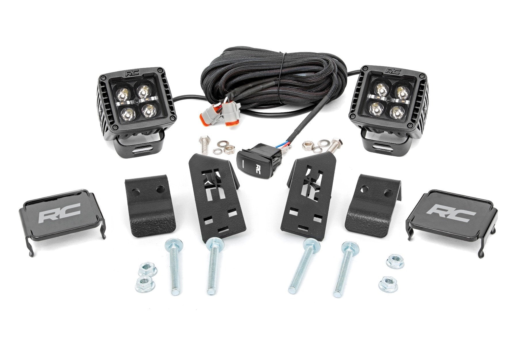 Rough Country Polaris RZR PRO XP LED Cube Kit w/Blk Series Amb DRL 2020-2021 93079
