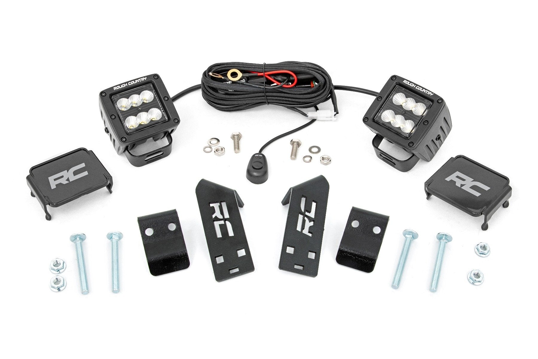 Rough Country Polaris RZR PRO XP LED Cube w/Black Series Flood 2020-2021 93077