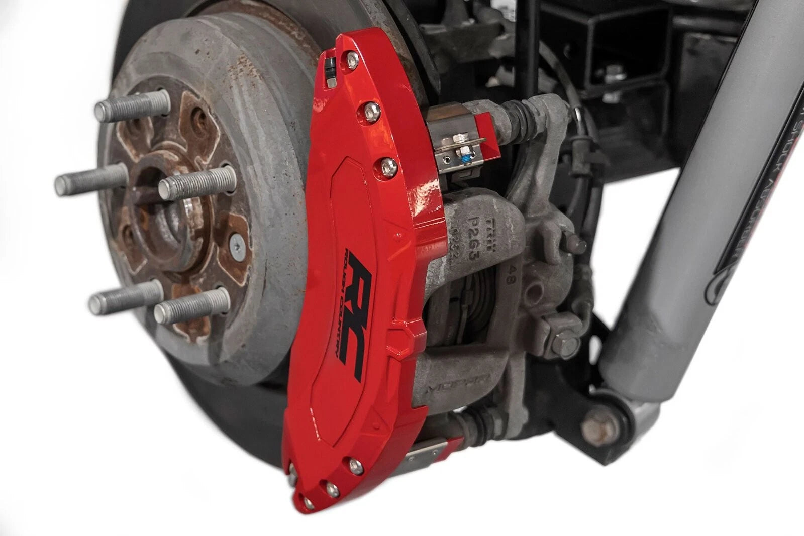 Rough Country Caliper Covers | Rear | Red | Chevy/GMC 1500 19-25 711062