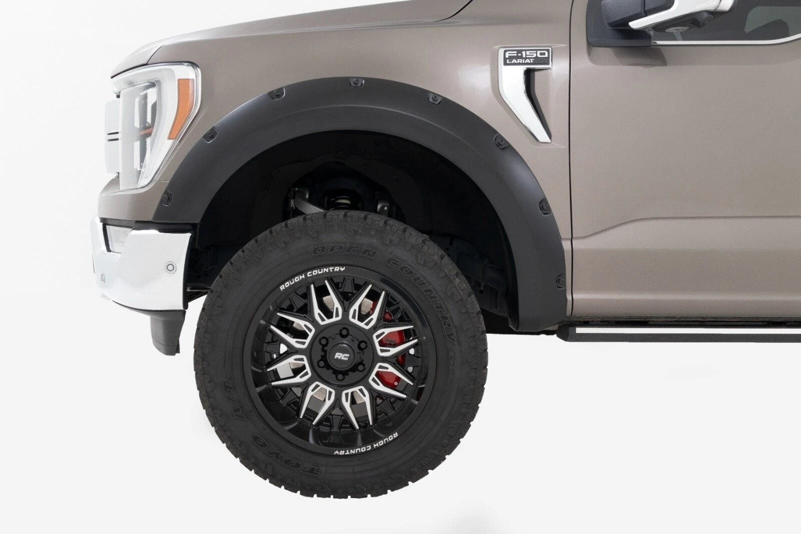 Rough Country Pocket Fender Flares Gloss Black for Ford F-150 2021-2025 F-F20911B-RCGB