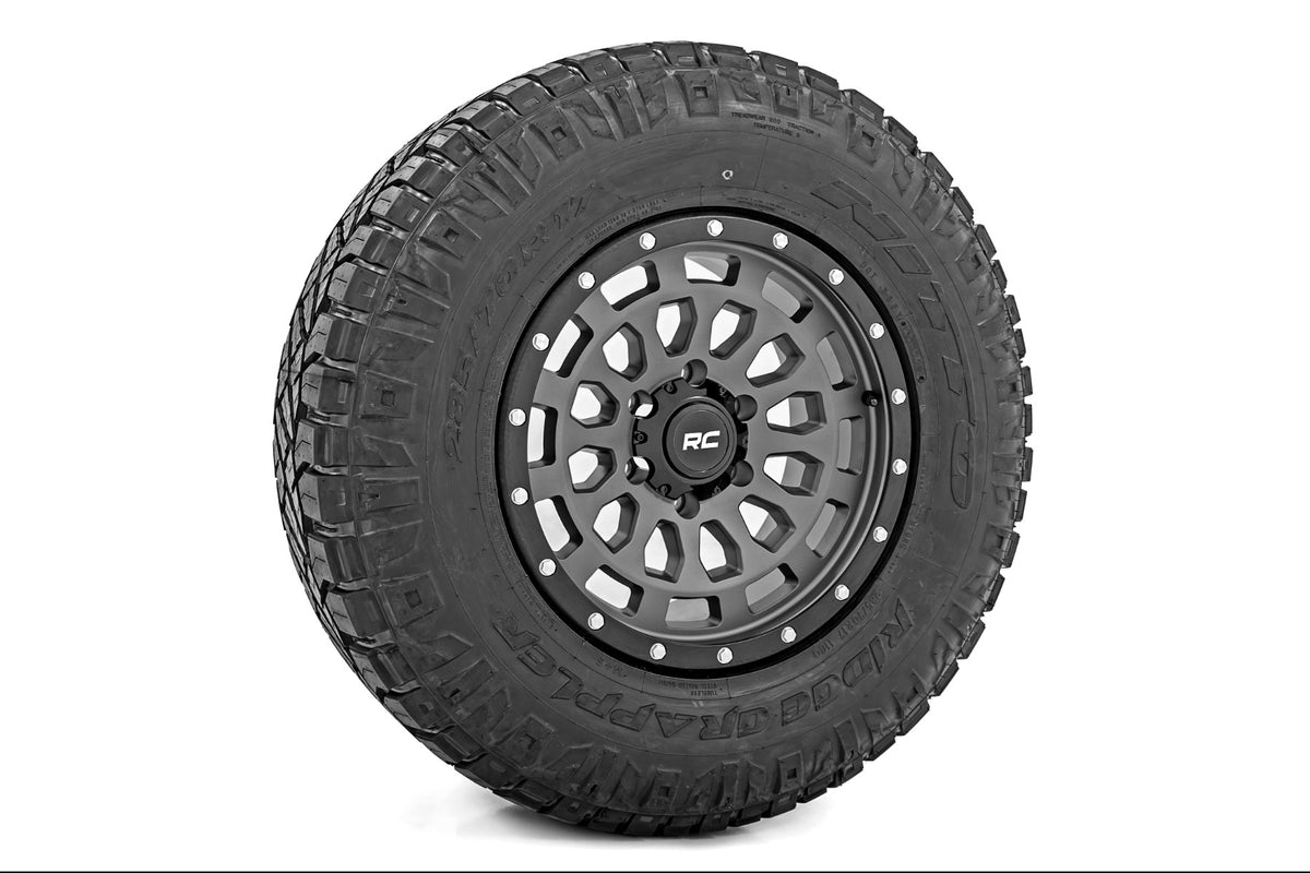 Rough Country 87 Series Wheel Simulated Beadlock Gray/Black 17x8.5 6x5.5 +0mm 87170912GA