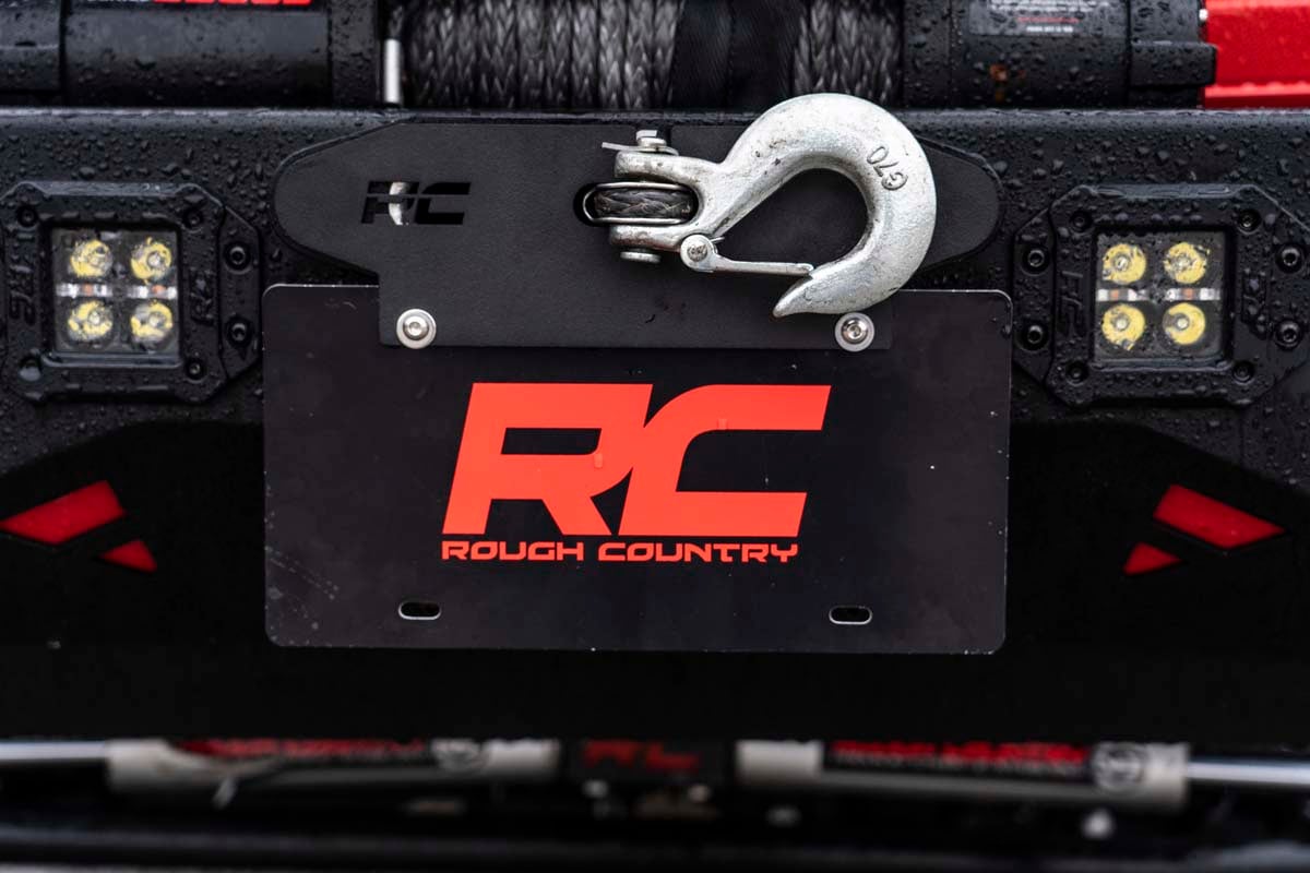 Rough Country Quick Release Hawse Fairlead License Plate Mount RS124