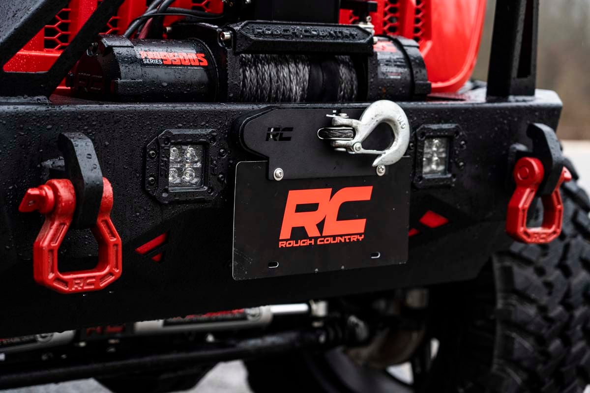 Rough Country Quick Release Hawse Fairlead License Plate Mount RS124