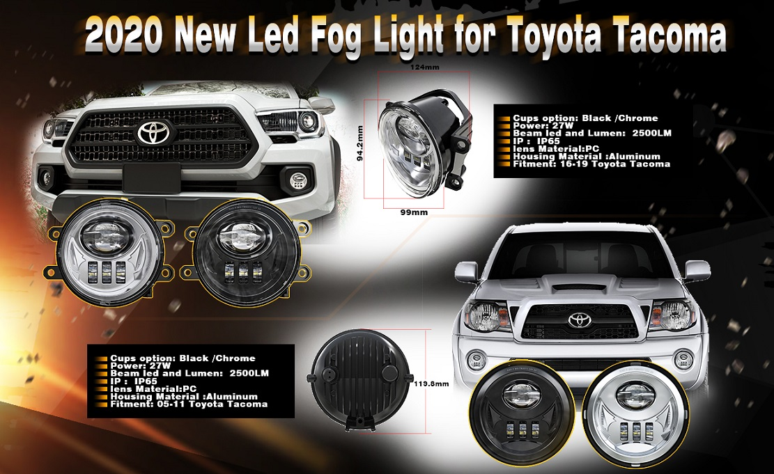 Code 4 LED Supply Tacoma Fog Lights, Chrome Housing (C4-TACFOG-CH)