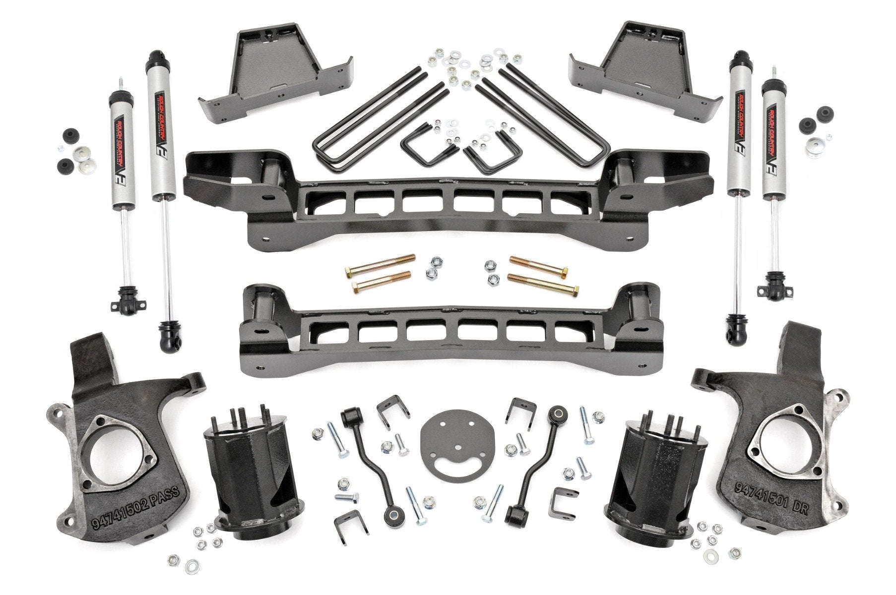 Rough Country 6in Suspension Lift Kit w/V2 Shocks for GM 99-06 1500 PU 2WD 23470