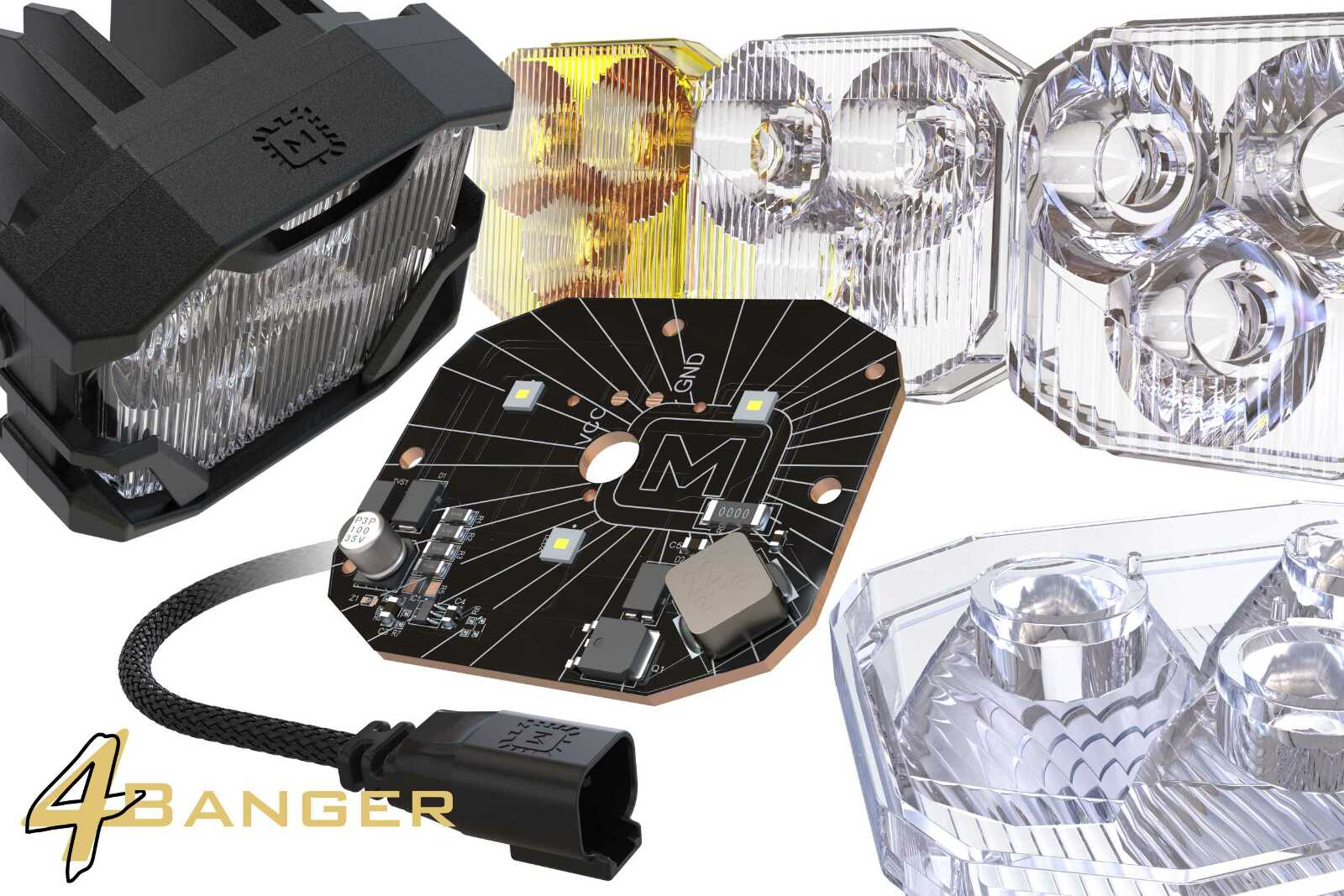 Morimoto Profile Morimoto 4Banger Triple Fog Kit Bronco (21+, Brackets only, Set -8
