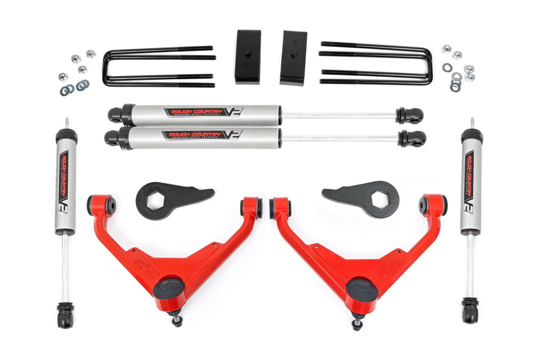 Rough Country 3" Lift Kit FT Code V2 Chevy/GMC 2500HD 01-10 859670RED