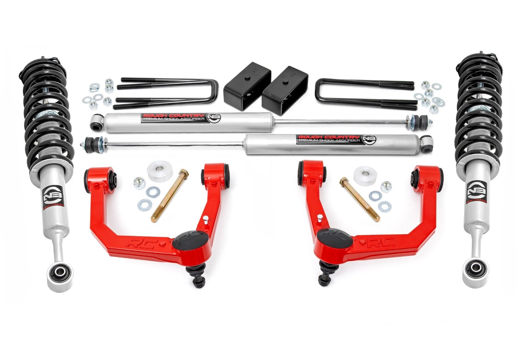 Rough Country 3.5" Lift Kit UCA N3 Struts for Toyota Tacoma 4WD/2WD 05-23 74231RED