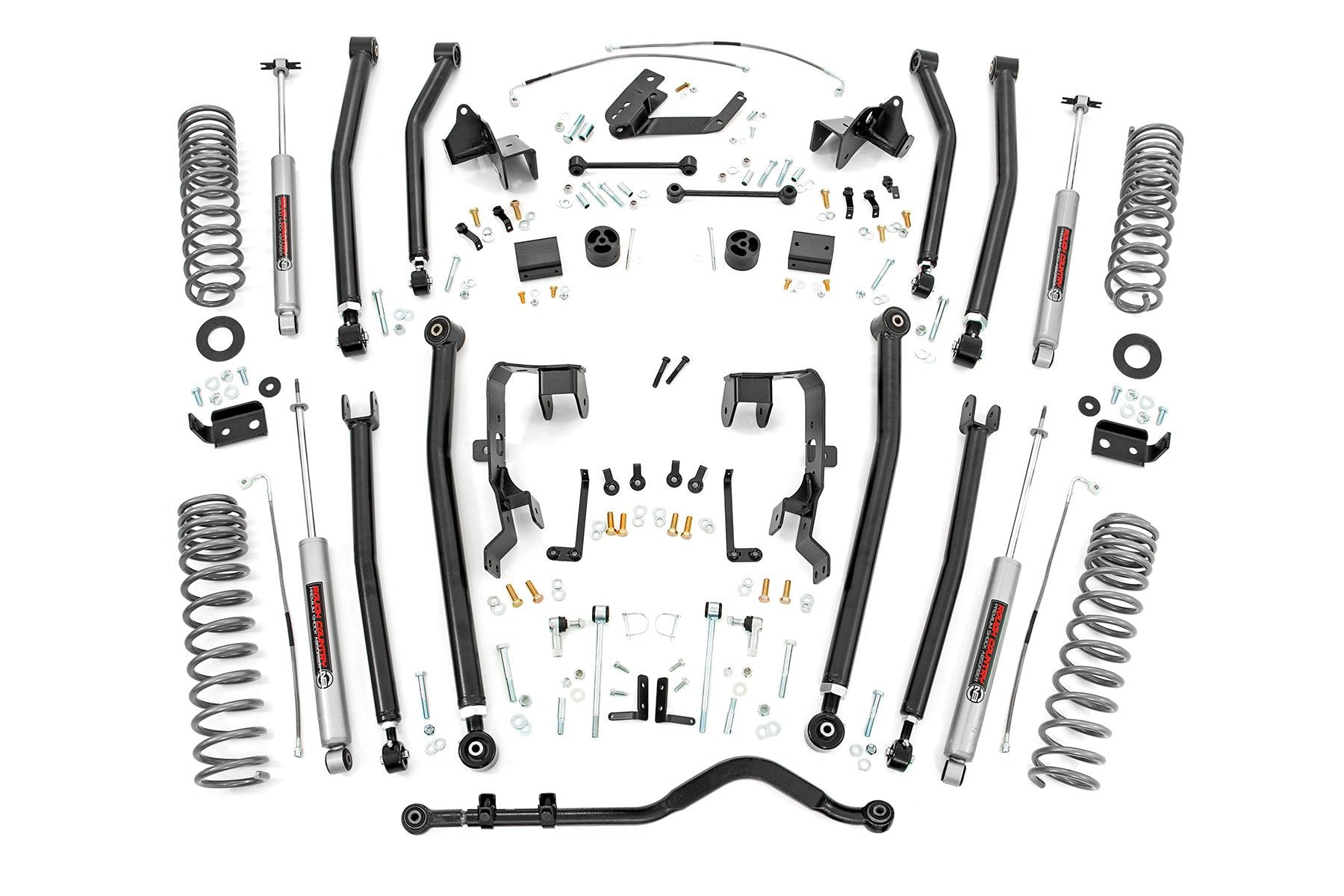 Rough Country 4in Long Arm Suspension Lift Kit for 07-11 Wrangler JK 4-door 78530A