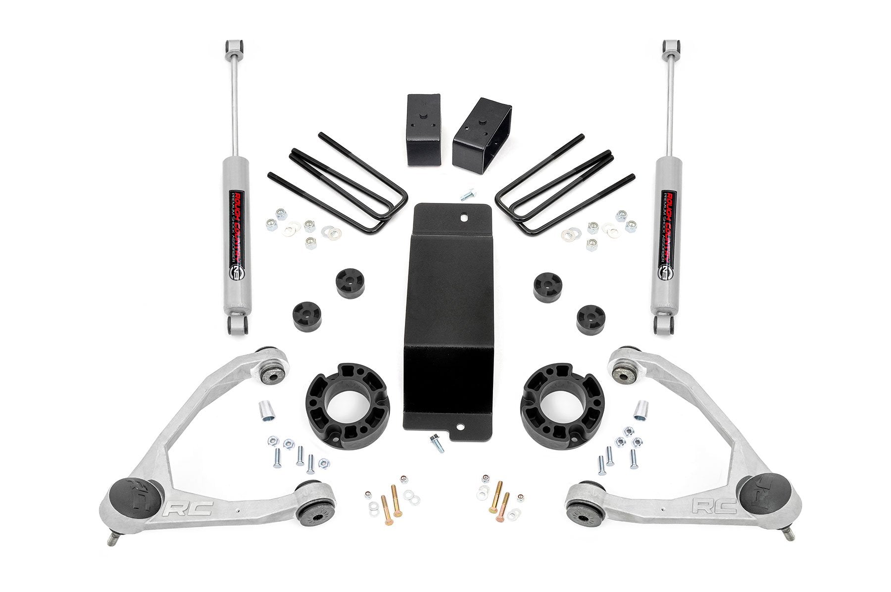 Rough Country 3.5in GM Lift Kit w/Forged Upper Control Arms 07-16 1500 PU 4wd 19431A