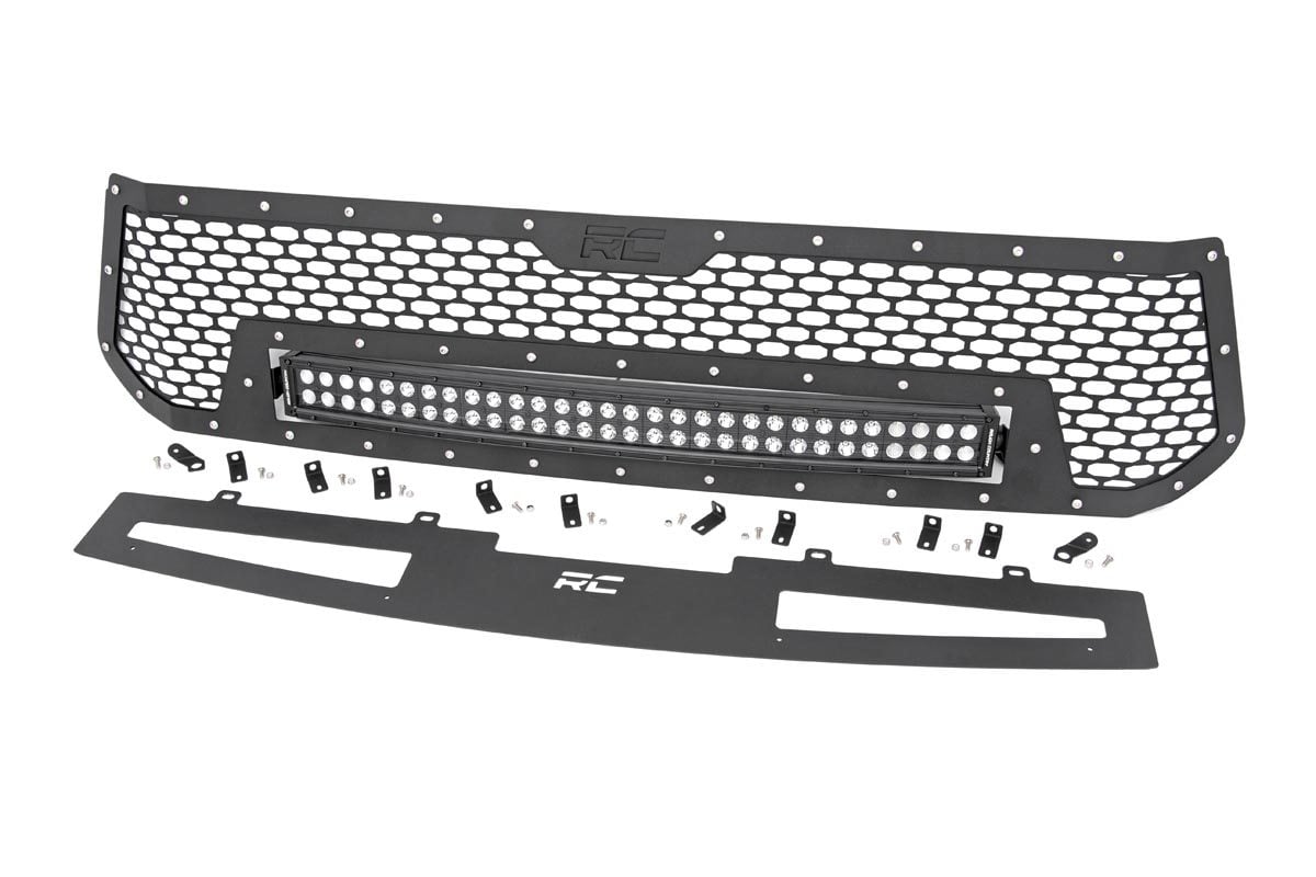 Rough Country Mesh Grille w/30in Dual Row Black Series LED 14-17 Tundra 70226