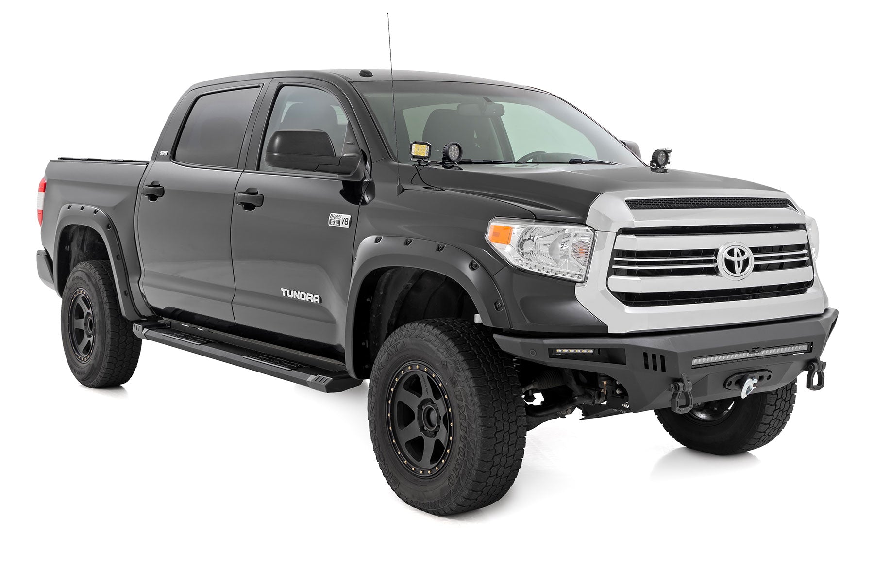 Rough Country HD2 Running Boards Crewmax Cab Toyota Tundra 2007-2021 SRB071791A