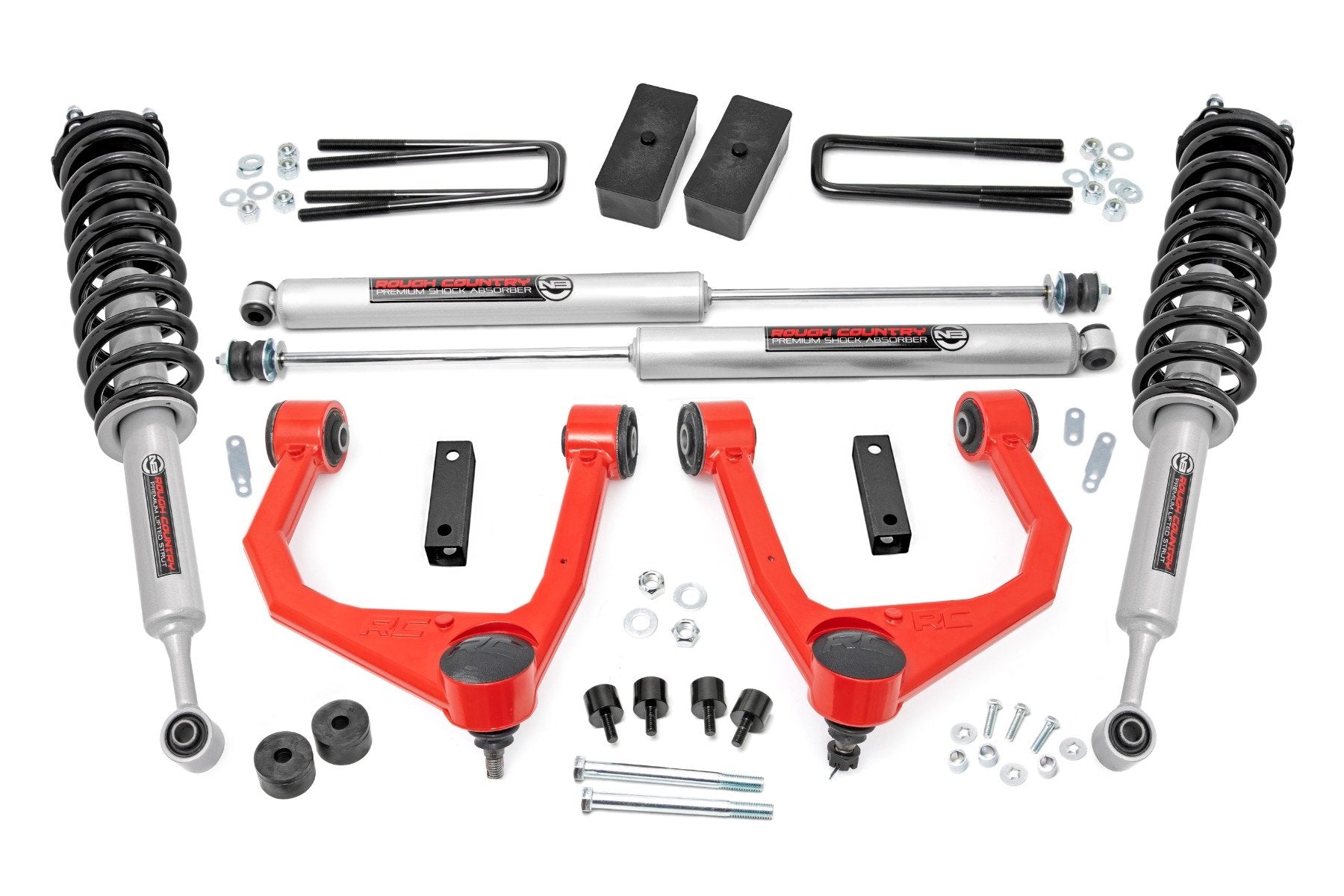 Rough Country 3.5" Lift Kit N3 Struts for Toyota Tundra 07-21 76831RED