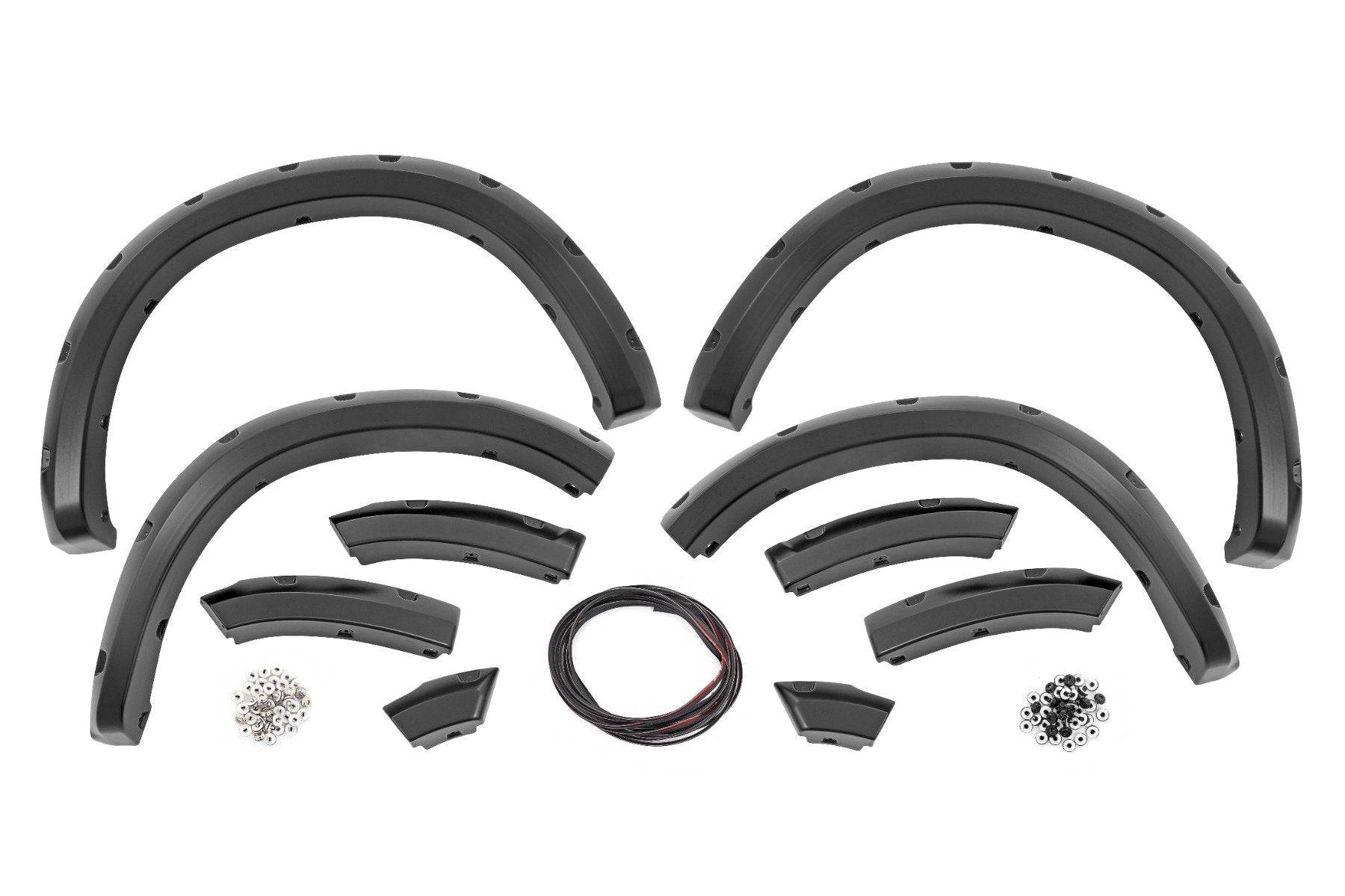 Rough Country Fender Flares Both Bumpers PSC Billet Silver for Ram 1500 09-18 F-D10911B-PSC