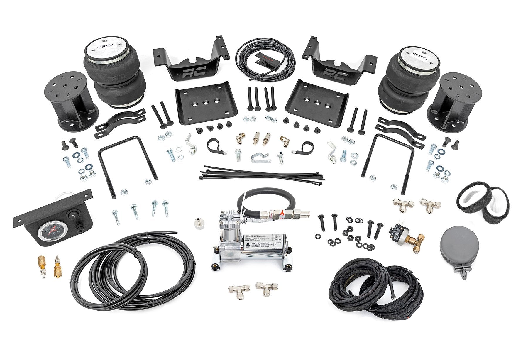 Rough Country Air Spring Kit w/ Compressor 5 Inch Lift Kit Chevy/GMC 1500 07-18 100054C