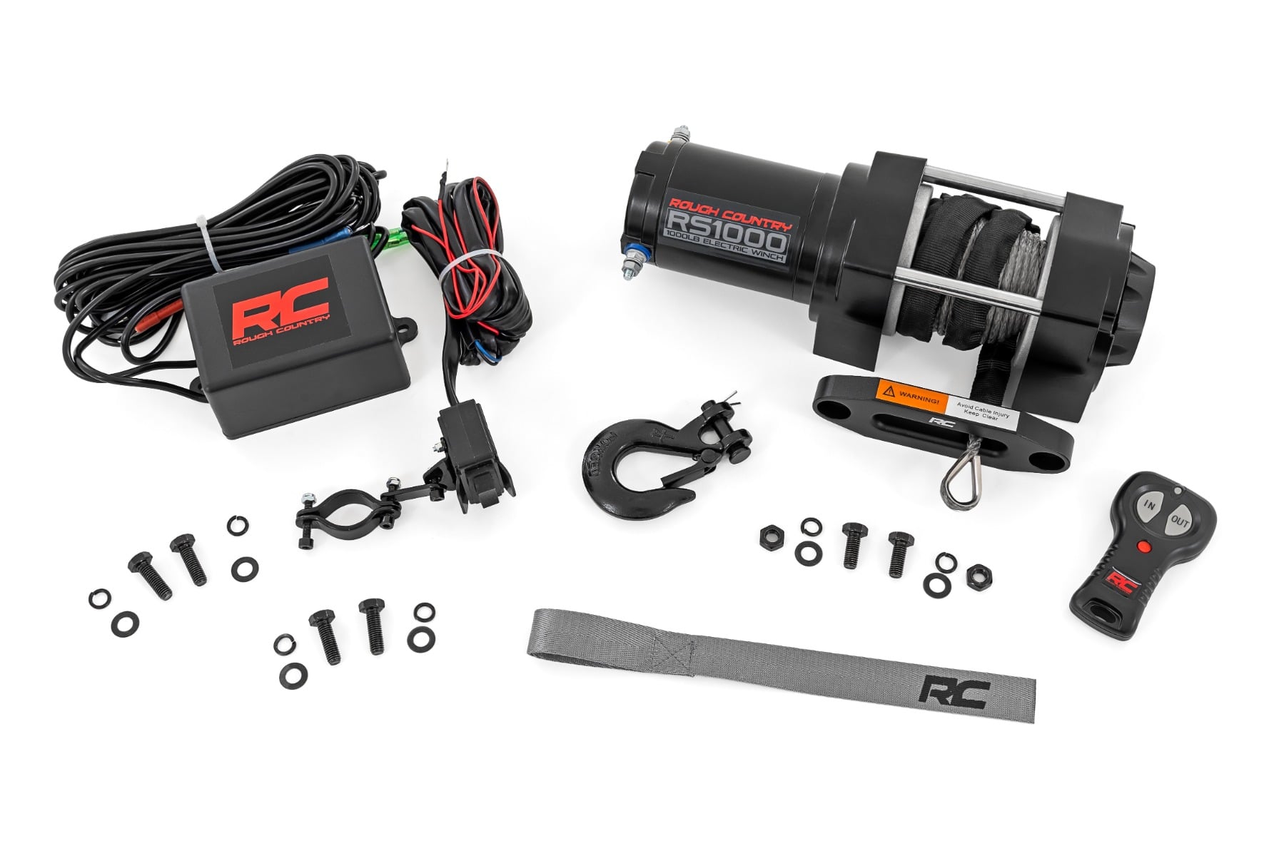 Rough Country 1000-LB Winch | UTV | Synthetic Rope RS1000S