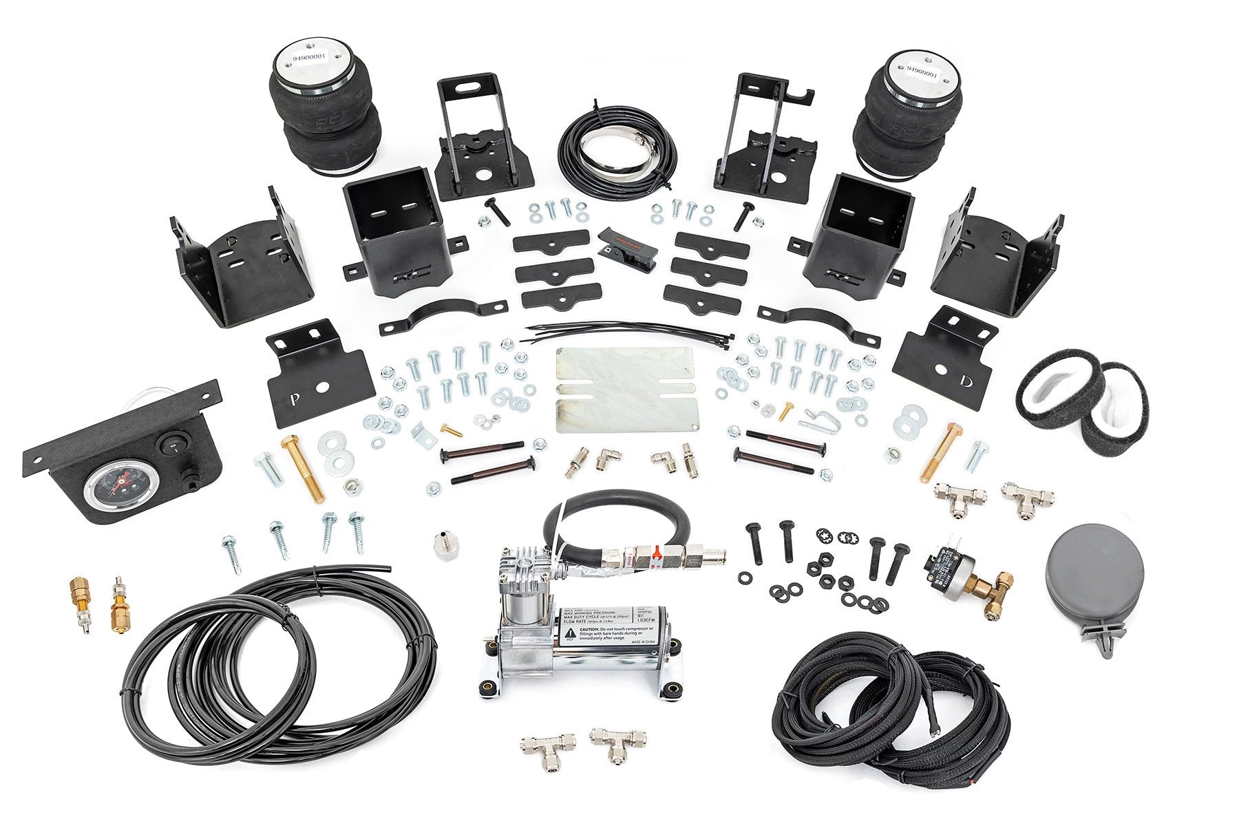 Rough Country Air Spring Kit w/Compressor for Ford Super Duty 4wd 2005-2016