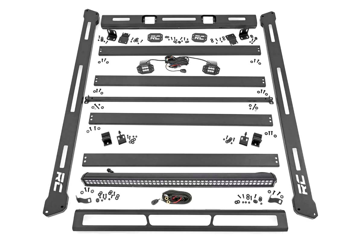 Rough Country Jeep Roof Rack System w/Black-Series LED Lights 18-20 JL 10622