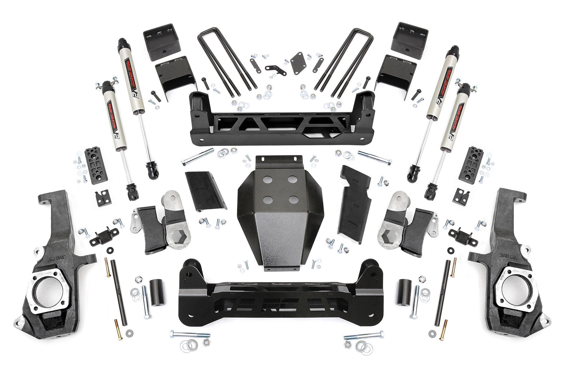 Rough Country Suspension Lift Kit 5in GM NTD / V2 Shocks 11-19 2500HD/3500HD 26070