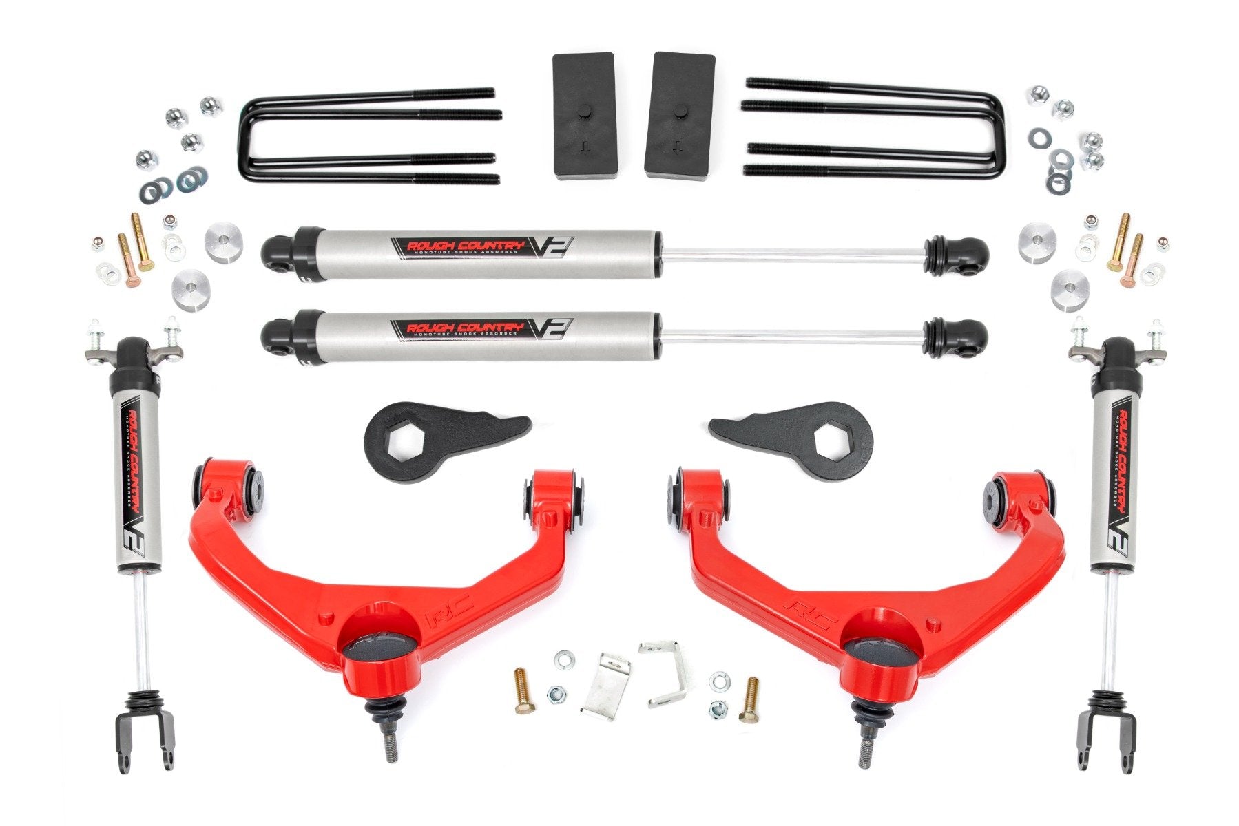 Rough Country 3.5" Knuckle Lift Kit V2 Chevy/GMC 2500/3500HD 11-19 97570RED