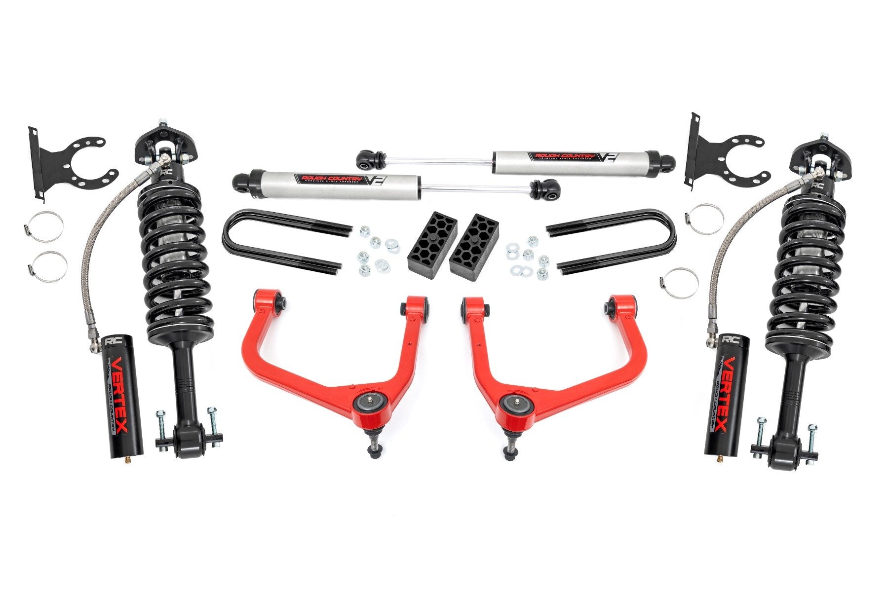 Rough Country 3.5" Lift Kit Vertex/V2 Red Chevy Silverado 1500 2025 110457RED