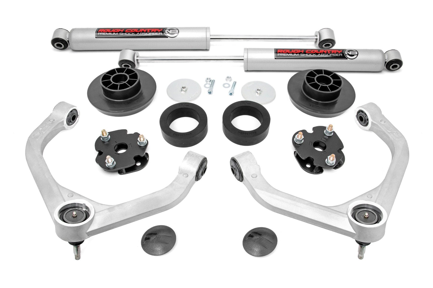 Rough Country 3in for Dodge Bolt-On Lift Kit w/Rear N3 Shocks 12-18 Ram 1500 4wd 31230