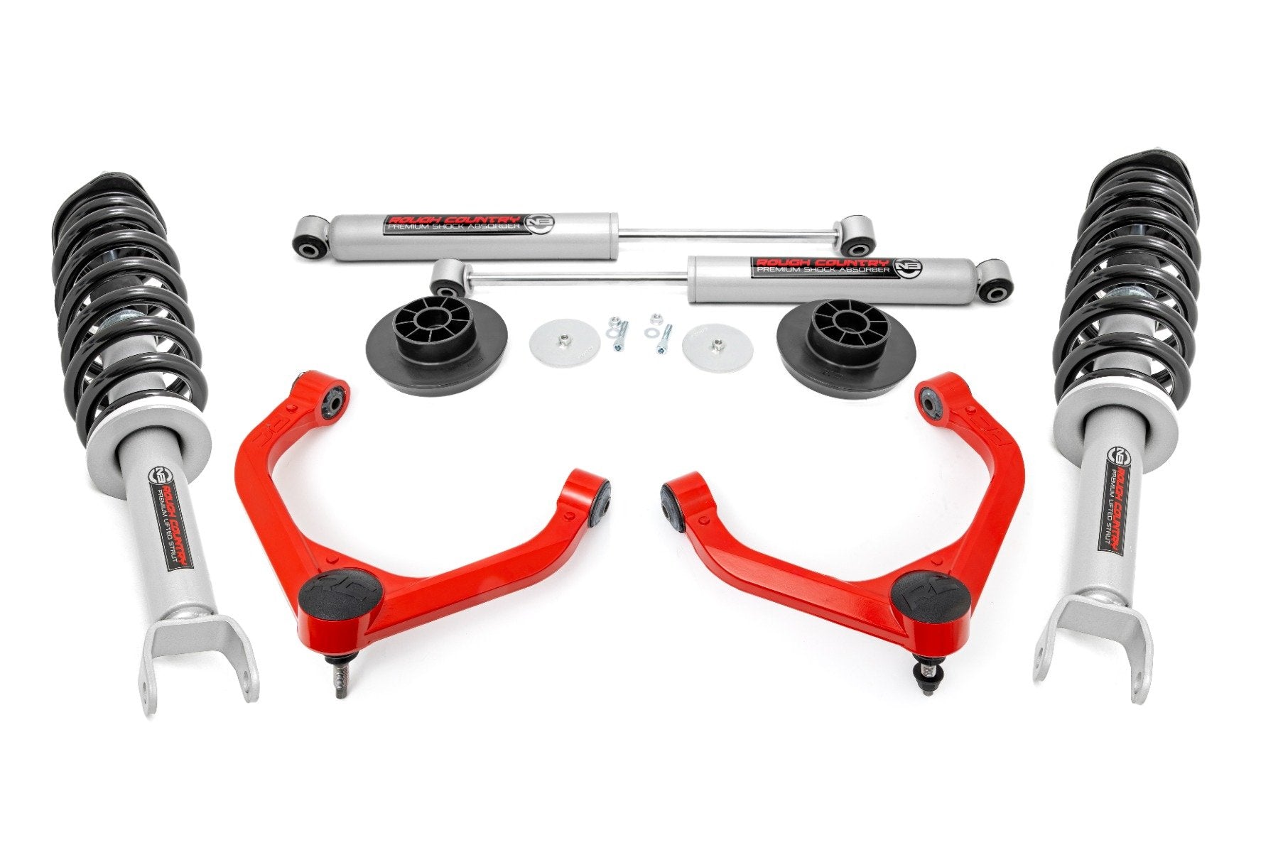 Rough Country 3" Lift Kit for Ram 1500 4wd 12-18 & Classic w/N3 Struts/Shocks 31231RED